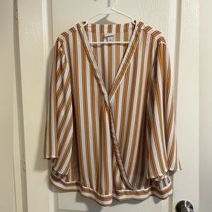 Ava & Viv yellow & white striped shirt